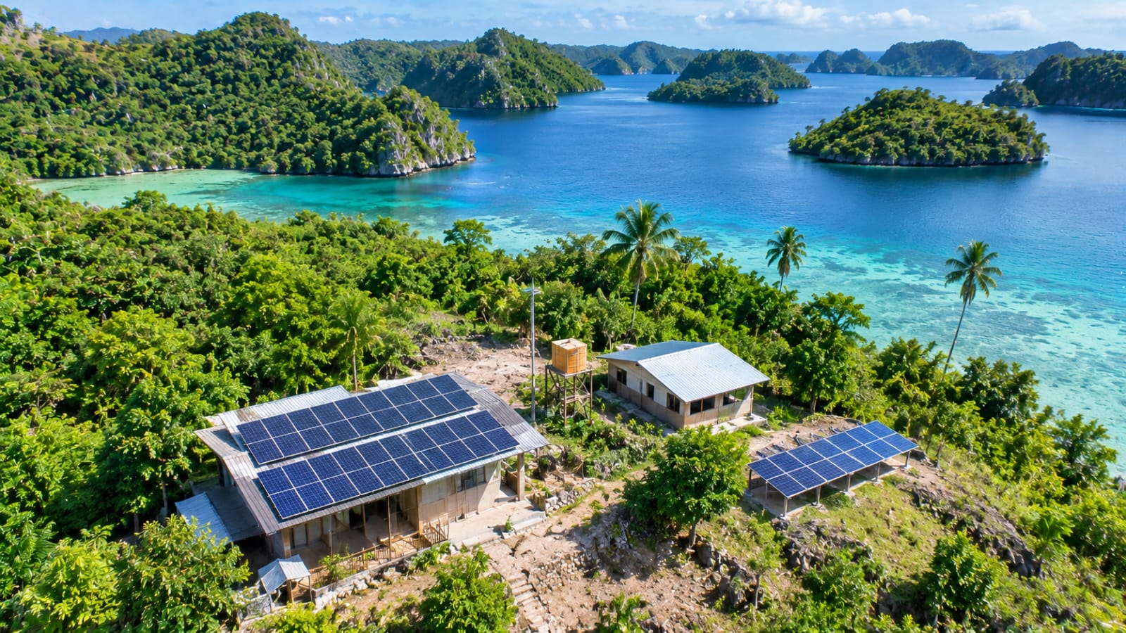 Solar Panel Raja Ampat off grid island solar system