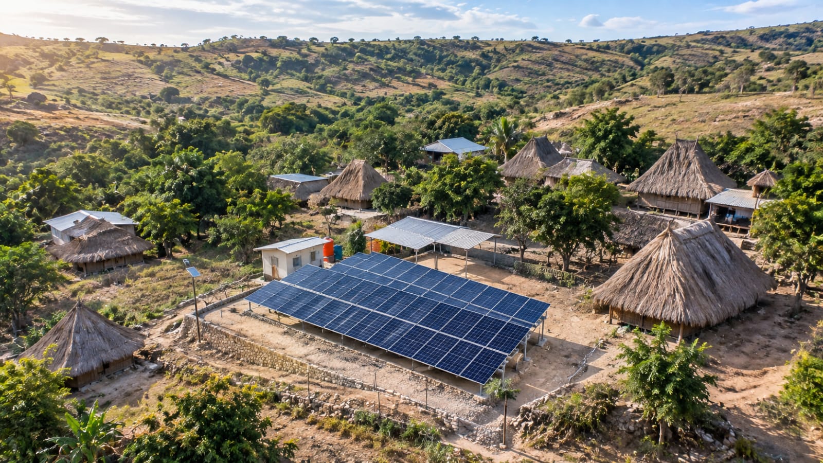 Solar Panel Sumba remote community solar system
