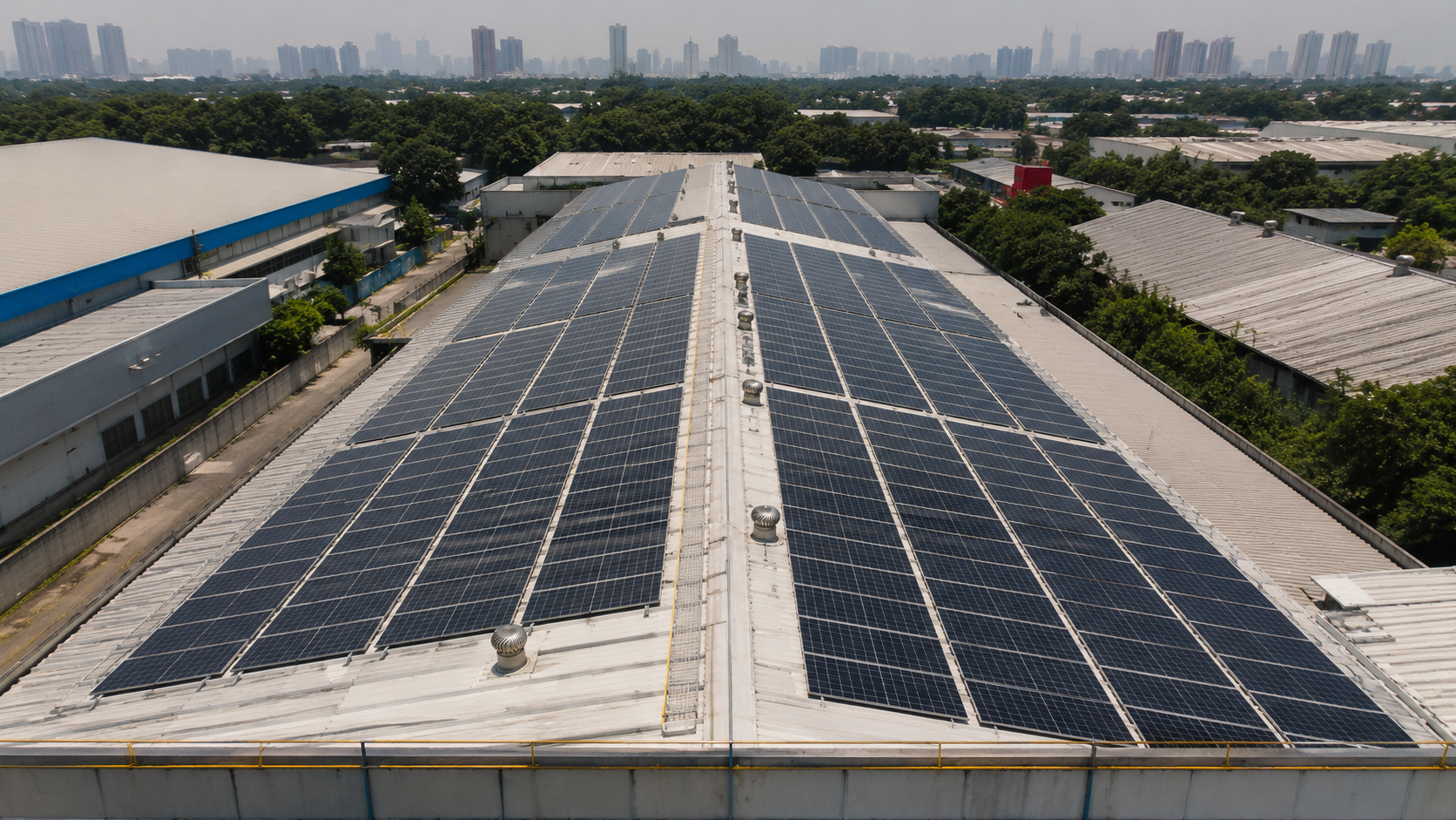 Solar Panel Jakarta factory rooftop installation