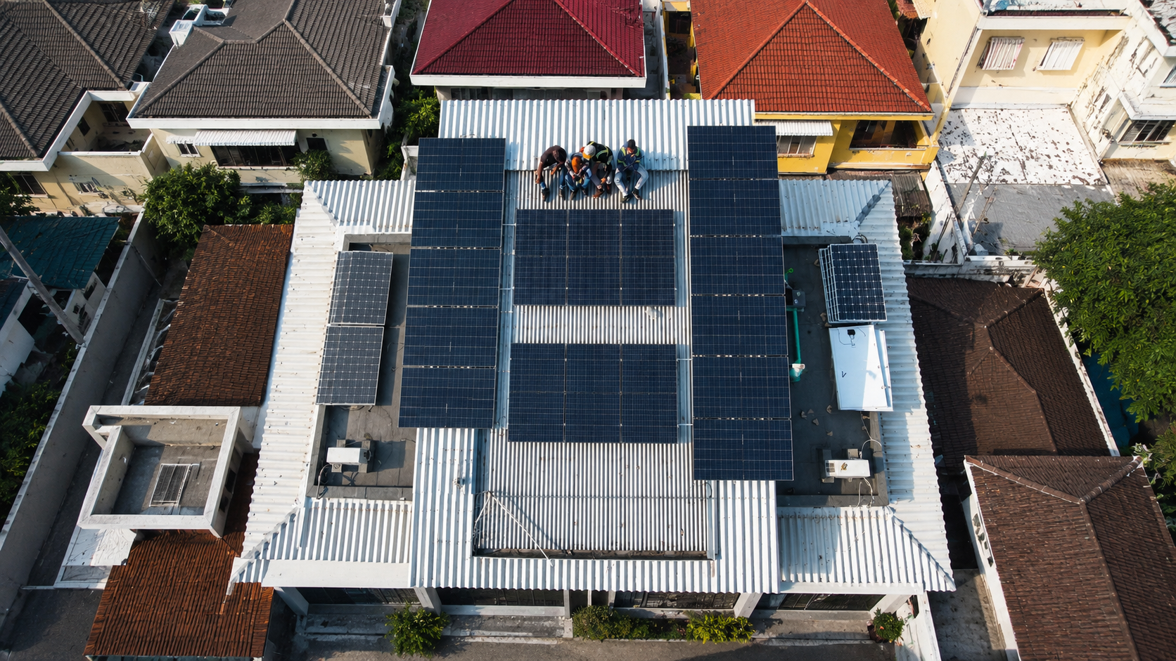 Solar Panel Jakarta office building installation