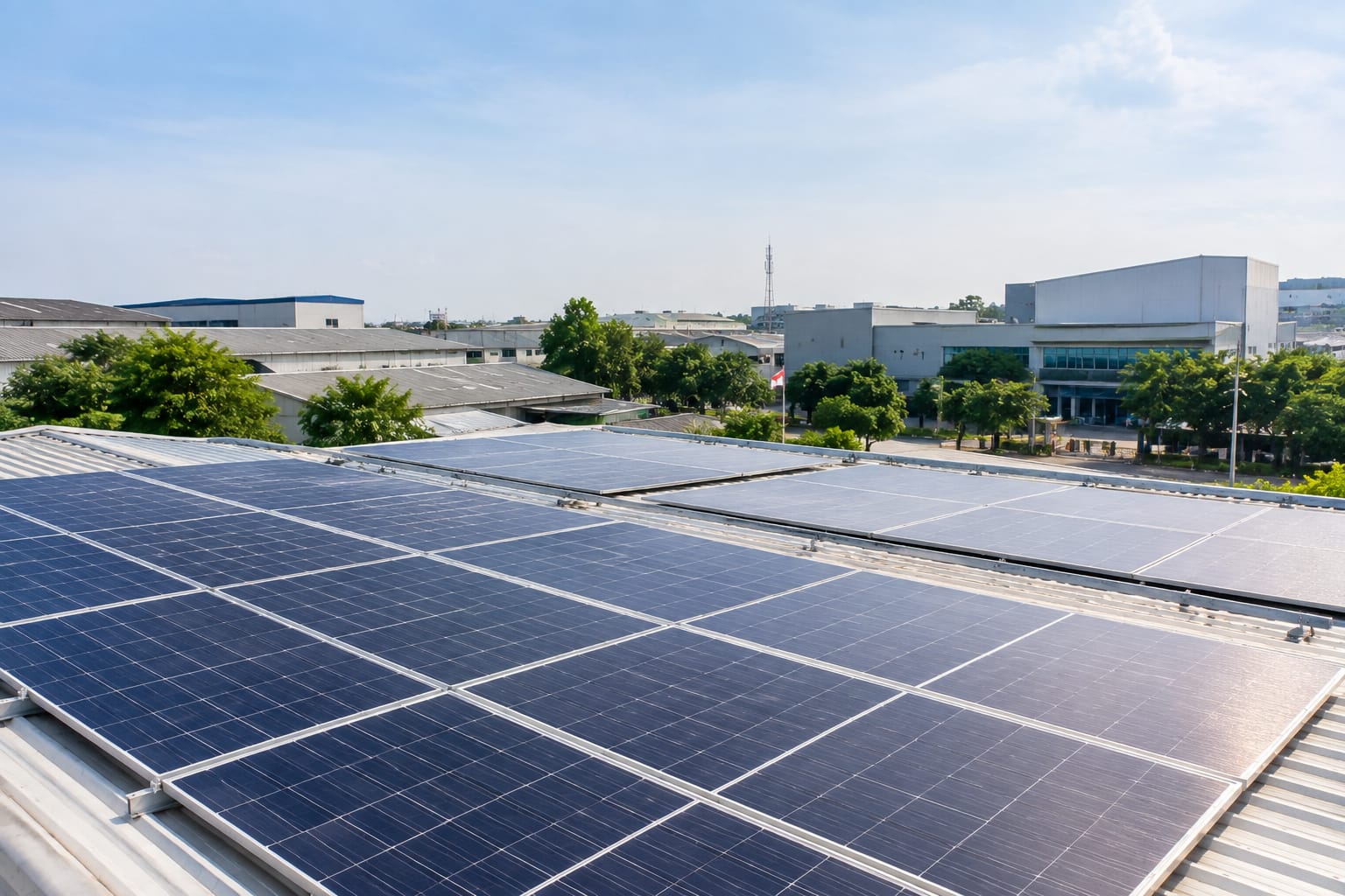 Solar Panel Tangerang industrial facility installation